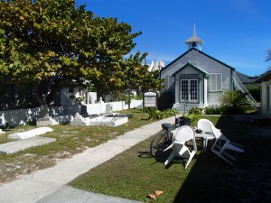 A church and graveyard in Bimini