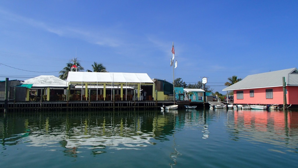 Dockside Tropical Cafe.  We can take the dinghy here and they have pretty good food, Happy Hour and a kid's menu.
