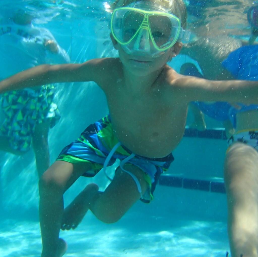 Matthew making a pose for Dad underwater.