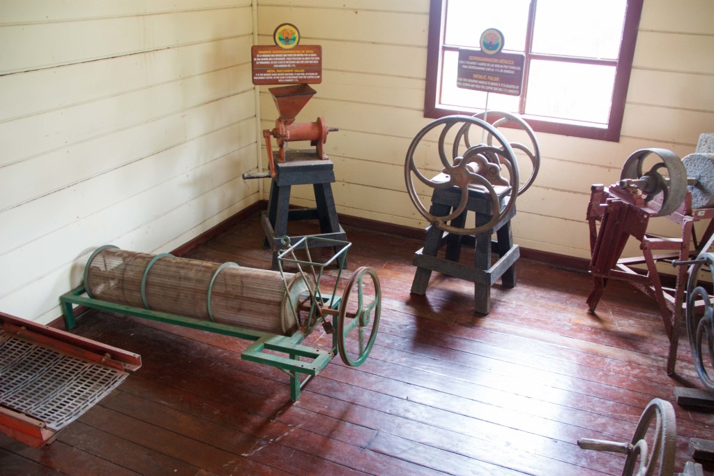Old equipment for processing coffee.