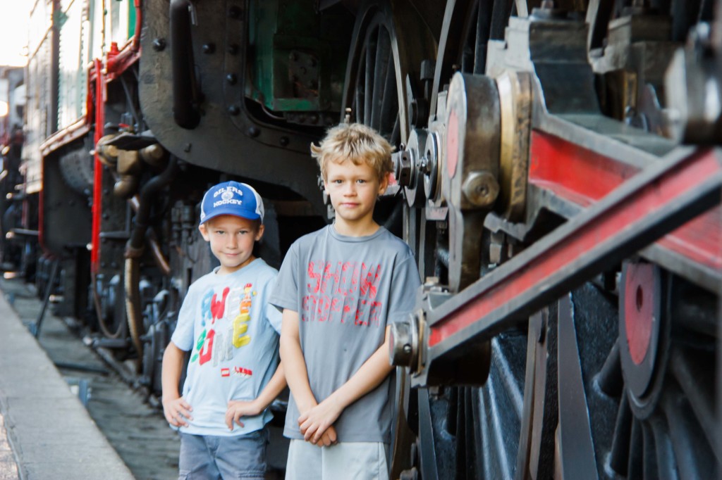 At the train museum on our last day in Madrid.