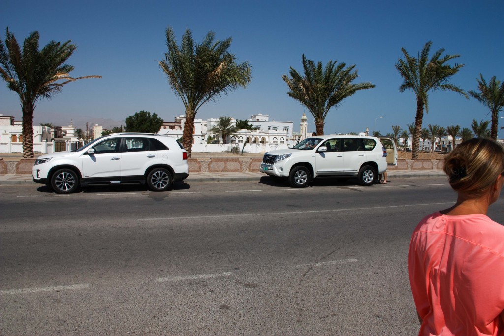 White cars everywhere, especially Prados which is the vehicle of choice here in Oman.