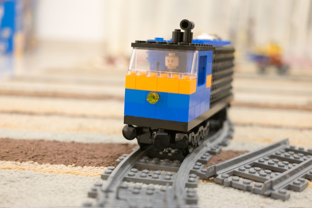 Lego train, retro Europe style.