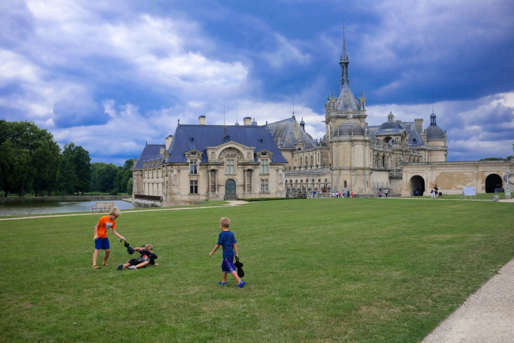 After walking through the Chateau including complaining about how far it is, letting run around and play tag... kids.