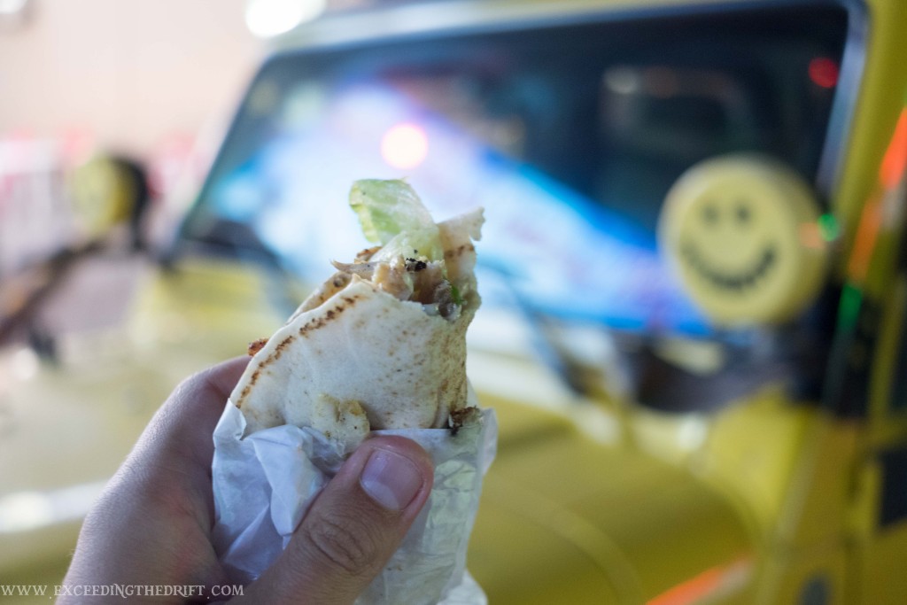 Most trips to the desert start with a long drive and shwarma!