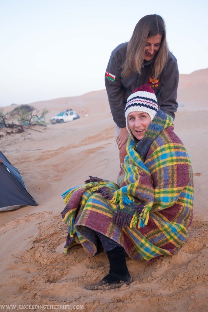 Louisa chose to sleep out with only a cot... She was in stage 1 hypothermia with uncontrollable shivering. I met her while handing her my "camel blanket"